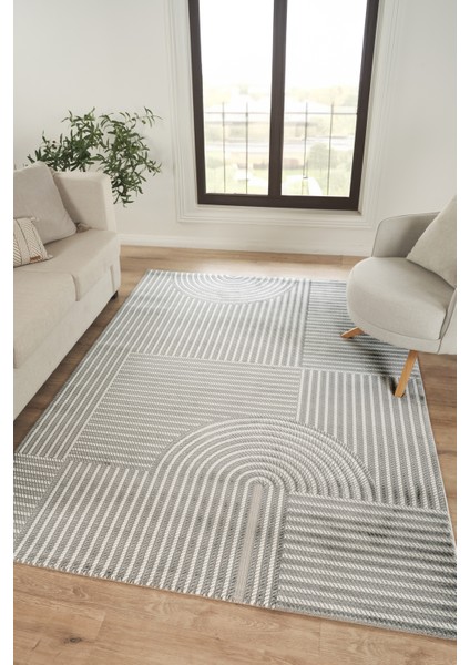 Modern Dokuma Halı Gri Yumuşak Dokulu Premium Salon Oturma Odası Yolluk Mutfak Halısı