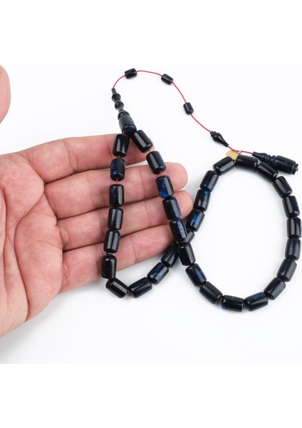 Kadim Katalin Eski Kalemlik Obje Usta Işi Imzalı Kapsül Kesim 8X12MM Tesbih - Mavi Sedefli fiyatları