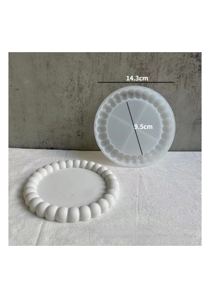 Cadde Buble Tepsi Oval Alçı Süs