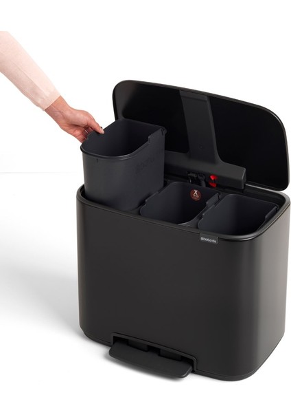 Bo Matt Black Pedallı Çöp Kutusu 3X11LT modelleri