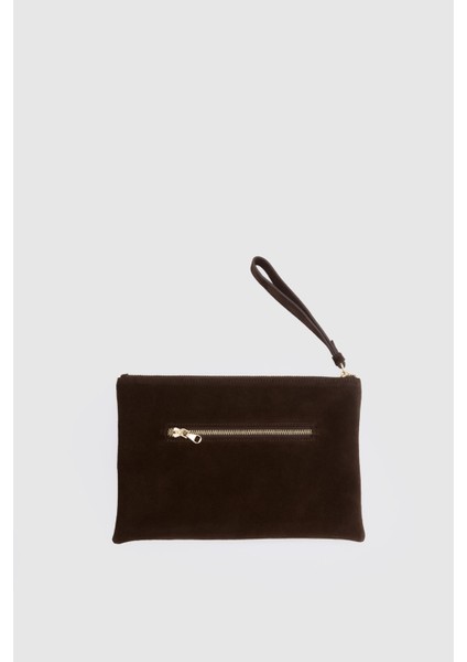 Suvea Kahve Süet Hakiki Deri Clutch fiyatları