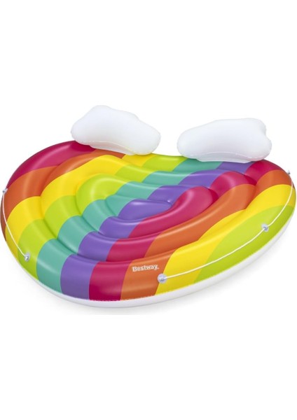 Rainbow Dreams Şişirilebilir Ada 2 Kişilik, 164 Cm, Gökkuşağı Tasarımı