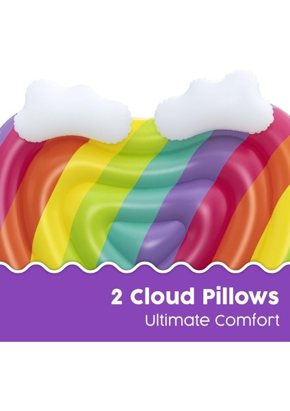 Rainbow Dreams Şişirilebilir Ada 2 Kişilik, 164 Cm, Gökkuşağı Tasarımı modelleri