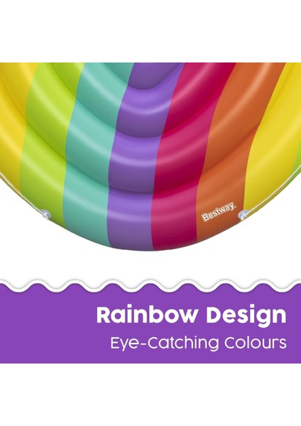 Rainbow Dreams Şişirilebilir Ada 2 Kişilik, 164 Cm, Gökkuşağı Tasarımı fırsatları