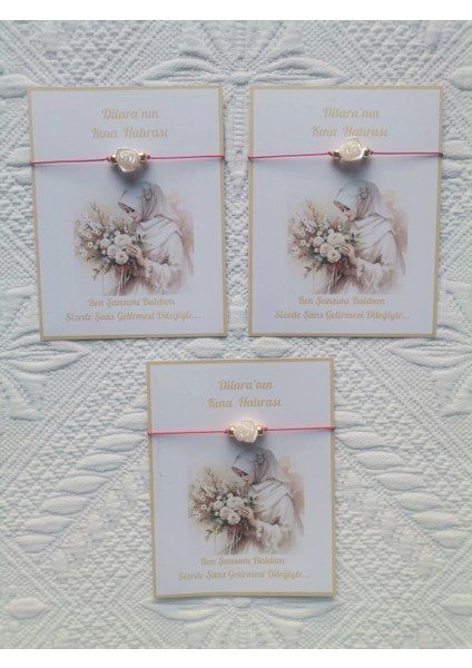 72 Adet Kişiye Özel Gül Inci Model Düğün Nikah Nişan Söz Kına Hatırası Dağıtmalık Hediyelik Bileklik fiyatları