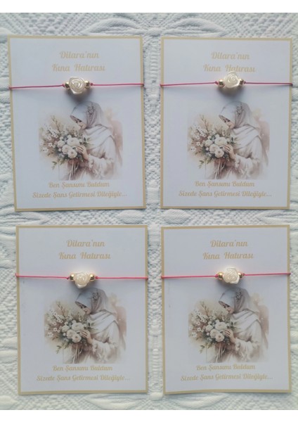 72 Adet Kişiye Özel Gül Inci Model Düğün Nikah Nişan Söz Kına Hatırası Dağıtmalık Hediyelik Bileklik modelleri