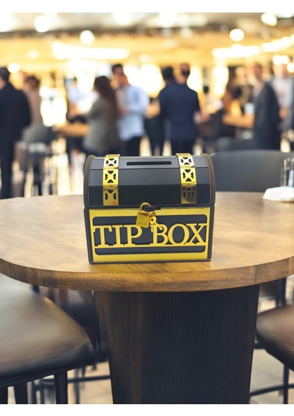 Gold ve Siyah Tip Box Bahşiş Kutusu ve Kumbara Sandık Tipi Tipbox fiyatları