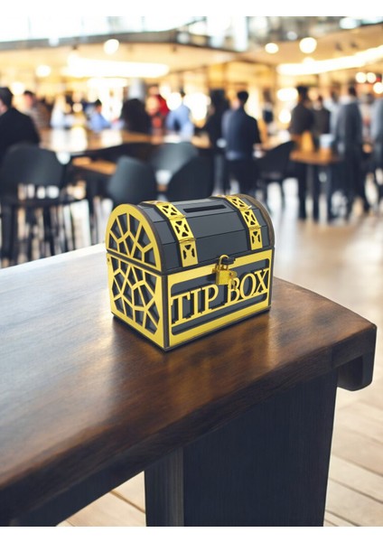 Gold ve Siyah Tip Box Bahşiş Kutusu ve Kumbara Sandık Tipi Tipbox modelleri