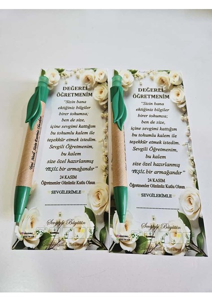 Öğretmenler Günü Hediyesi – Yeşeren Tohumlu Tükenmez Kalem Seti 5’li / 10’lu fiyatları