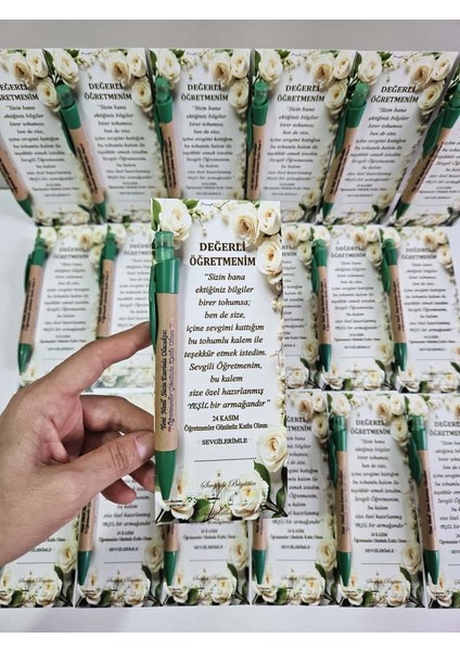 Öğretmenler Günü Hediyesi – Yeşeren Tohumlu Tükenmez Kalem Seti 5’li / 10’lu indirimleri