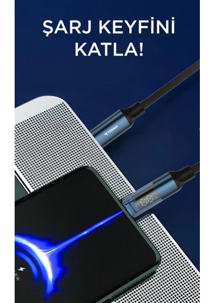 Redmi K80 ile Uyumlu 60W Type C Kablo LED Göstergeli Alüminyum Uçlu Naylon Örgü modelleri