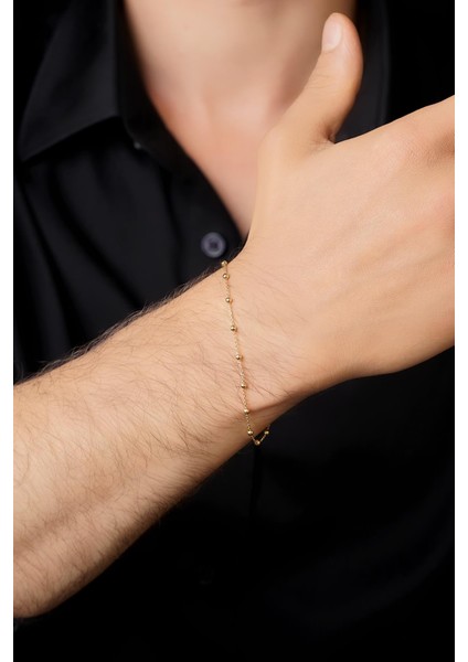 14 Ayar Altın Topçuk Zincir Erkek Bileklik fiyatları