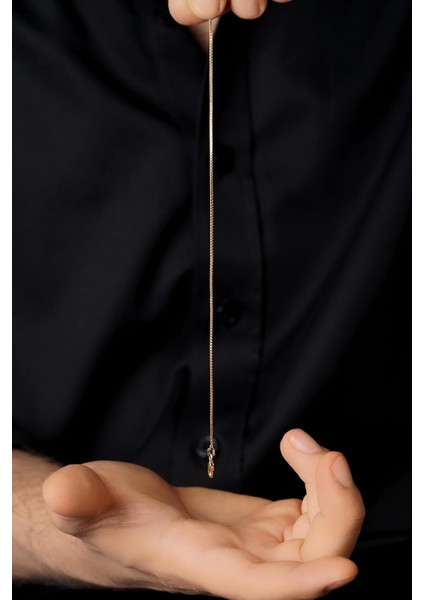 14 Ayar Altın Ince Küp Zincir Erkek Bileklik 0,95 mm fırsatları