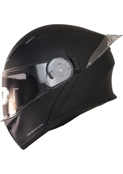 Motosiklet Çene Açılır Kask Ece 22.06 Güvenlik Sertifikalı Güneş Vizörlü Motor Kaskı Mat Black