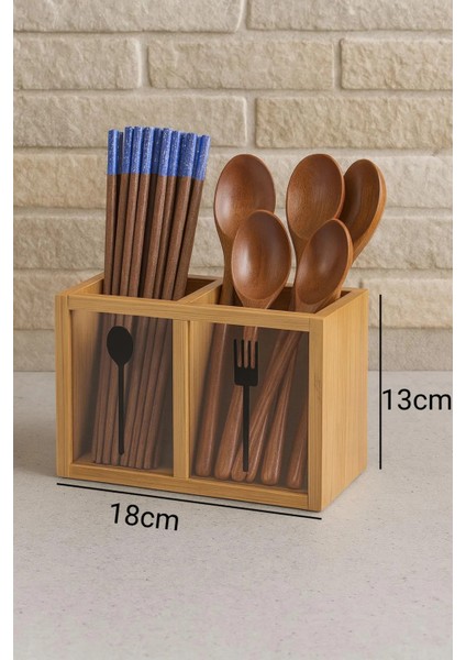 Bambu Kaşıklık Kutusu – 5x13 cm Doğal Mutfak Düzenleyici ve Servis Kutusu fiyatları