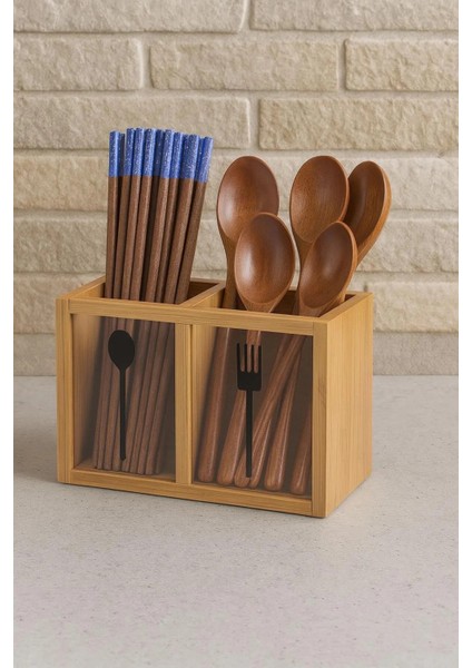 Bambu Kaşıklık Kutusu – 5x13 cm Doğal Mutfak Düzenleyici ve Servis Kutusu modelleri