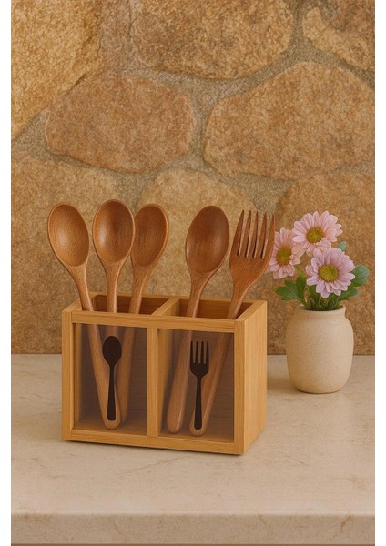 Bambu Kaşıklık Kutusu – 5x13 cm Doğal Mutfak Düzenleyici ve Servis Kutusu fırsatları