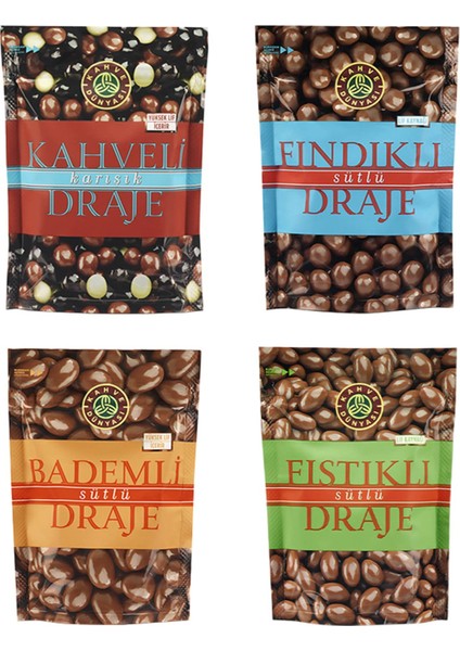 Draje Mix 60 gr 4 Lü Karma Kahve- Badem-Fıstıklı-Fındıklı