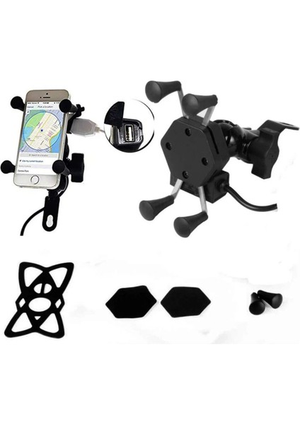 Motosiklet Telefon Tutucu Scooter Unıversal Metal Ayna Bağlantılı 360 Dönebilen Motor Telefon Tutucu