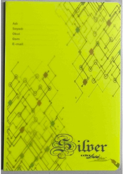 A5 40 Yaprak Çizgili Pp Kapak Dikişli Defter Neon Sarı