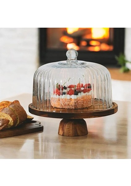 Miena 35X30 cm Akasya Standlı Cam Fanus – Şık Sunum ve Saklama 230119