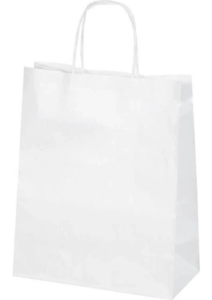Beyaz Kraft Çanta Büyük Boy 31X12X41 cm 25 Adet fiyatları