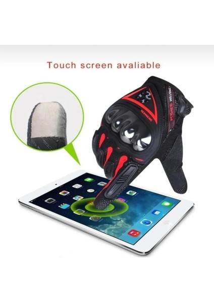 Motosiklet Eldiveni Full Korumalı Uyumlu Uzun Aşınmaya Karşı Dirençli Dokunmatik Eldiven Red fiyatları