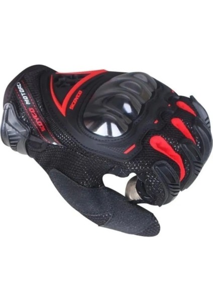 Motosiklet Eldiveni Full Korumalı Uyumlu Uzun Aşınmaya Karşı Dirençli Dokunmatik Eldiven Red modelleri