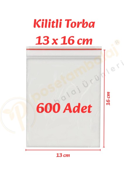 13x16 cm. Kilitli Torba (600 Adet)