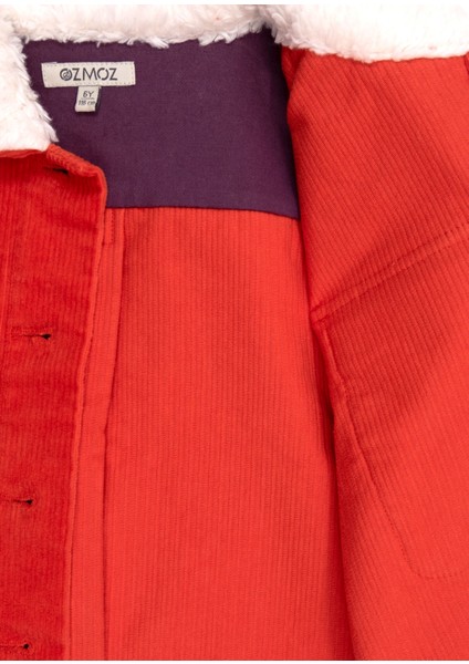 Fitilli Kadife Peluş Yaka Turuncu Kışlık Kız Çocuk Mont fırsatları