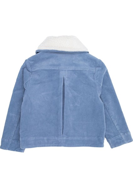 Fitilli Kadife Peluş Yaka Açık Mavi Kışlık Kız Çocuk Mont fırsatları
