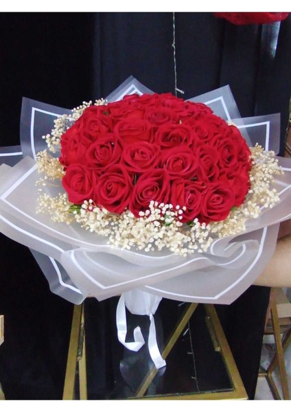 Gerçek Görünümlü Yapay Kadife Gül Kız Isteme Buketi Düğün Nişan Nikah Çiçeği