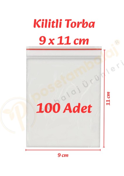 9x11 cm. Kilitli Torba (100 Adet)