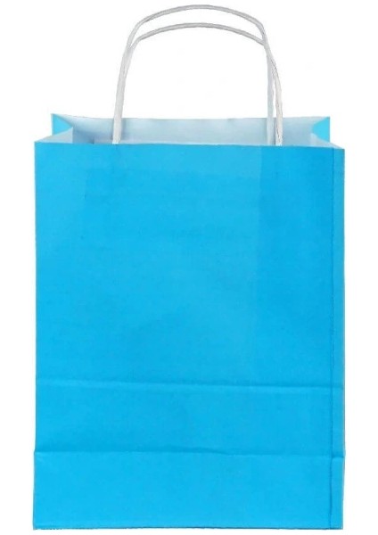 Mavi Kraft Çanta Küçük Boy 18X8X24 cm 25 Adet modelleri