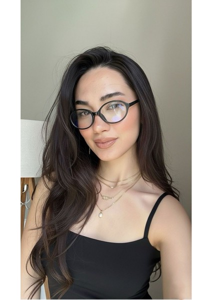 Miux Siyah Oval Mavi Işık Korumalı Gözlük |optik Cam Uyumlu| Küçük Ovaldir | Küçük Ekartmandır