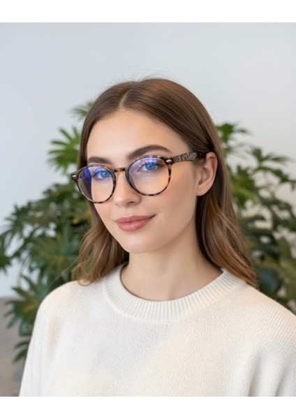 Roller Yuvarlak Leopar Desenli Unisex Kadın Erkek Popüler Gözlük Mavi Işık Korumalı Gözlük modelleri