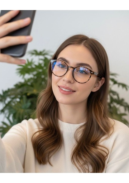 Roller Yuvarlak Leopar Desenli Unisex Kadın Erkek Popüler Gözlük Mavi Işık Korumalı Gözlük fırsatları