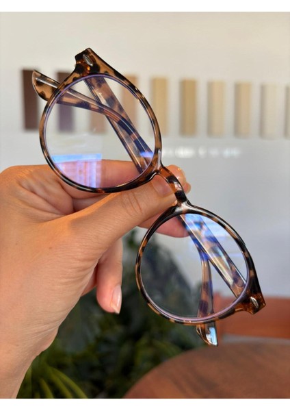 Roller Yuvarlak Leopar Desenli Unisex Kadın Erkek Popüler Gözlük Mavi Işık Korumalı Gözlük indirimleri