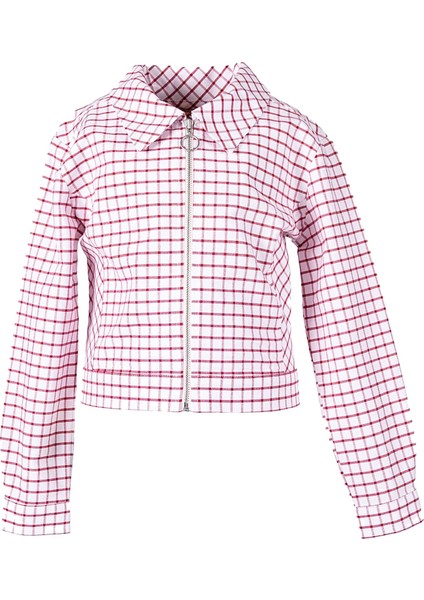 %100 Pamuk Spor Ekose Kırmızı Baharlık Kız Çocuk Ceket fiyatları