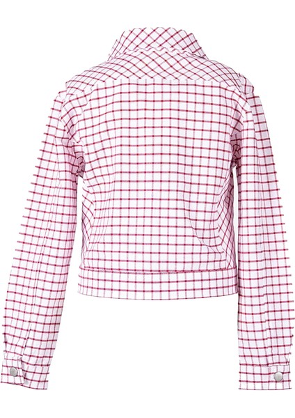 %100 Pamuk Spor Ekose Kırmızı Baharlık Kız Çocuk Ceket fırsatları