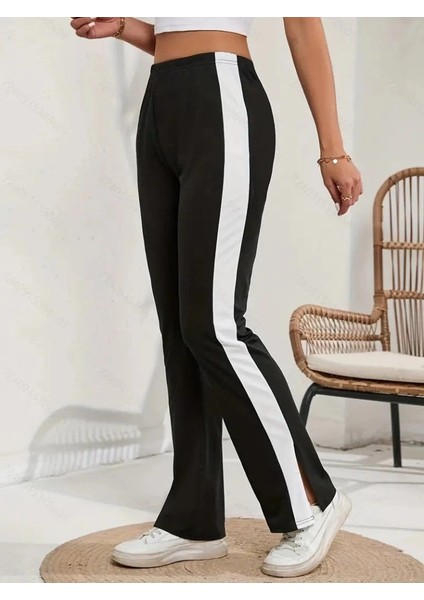 Mdb Kadın Yüksek Bel Yan Şerit Detaylı Yırtmaçlı Viskon Iki Iplik Pantolon fiyatları