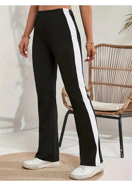 Mdb Kadın Yüksek Bel Yan Şerit Detaylı Yırtmaçlı Viskon Iki Iplik Pantolon fırsatları