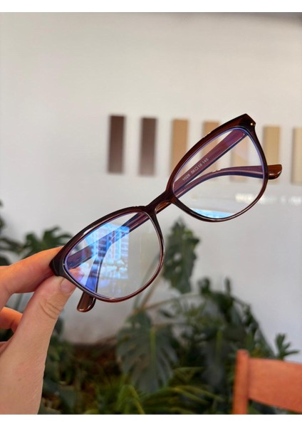 Nancy Kahverengi Cat Eye 56 Ekartman Blue Block Mavi Işık Korumalı Cam Değişebilir Ekran Gözlüğü fiyatları