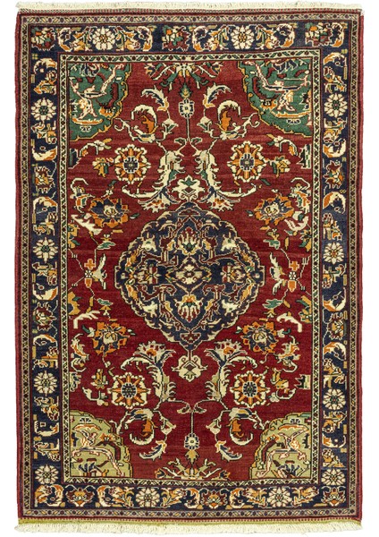 Ahu Çiçekli El Dokuma Yün Halı 125X180 cm