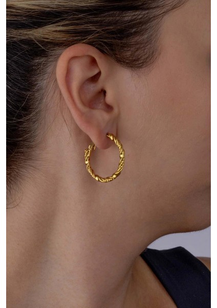 Altın Kaplama Burgu Model Halka Çelik Küpe fiyatları