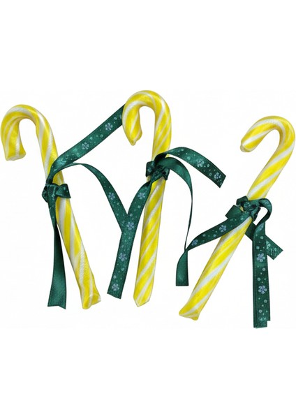 Yılbaşı Baston Şeker 10 Adet Sarı Beyaz Muz Aromalı Hediyelik modelleri