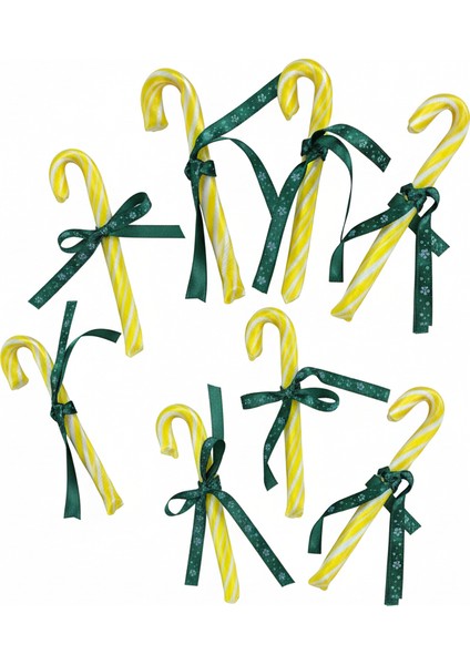 Yılbaşı Baston Şeker 10 Adet Sarı Beyaz Muz Aromalı Hediyelik fırsatları