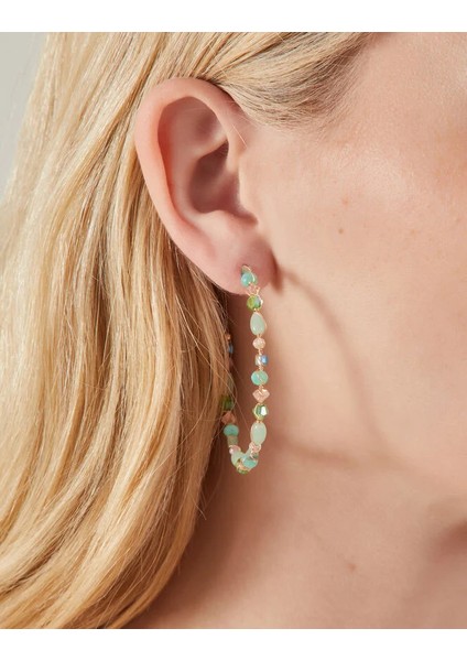 Large Halka Küpe Boncuklu