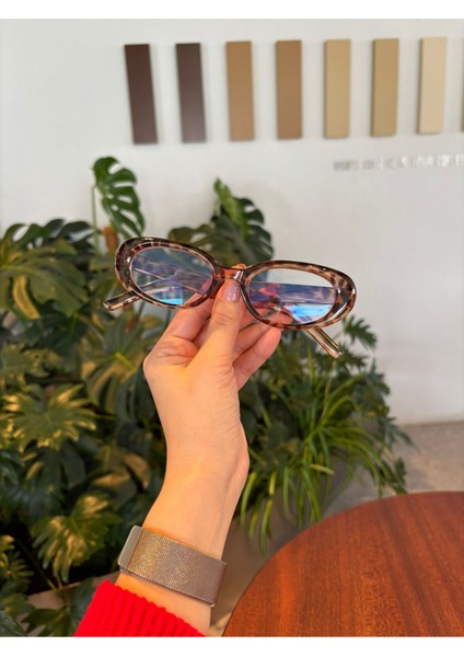 Leopar Cat Eye Retro Model Popüler Mavi Işık Korumalı Gözlük modelleri