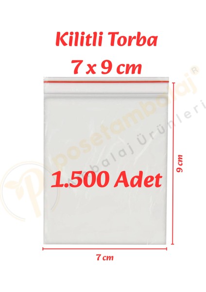 7x9 cm. Kilitli Torba (1.500 Adet)